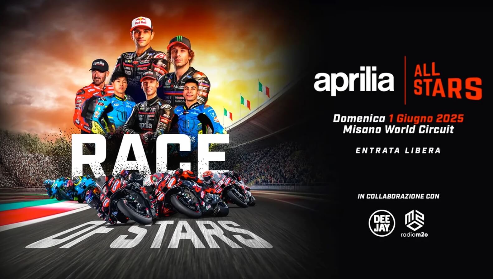 APRILIA ALL STARS, TUTTI A MISANO DOMENICA 1 GIUGNO