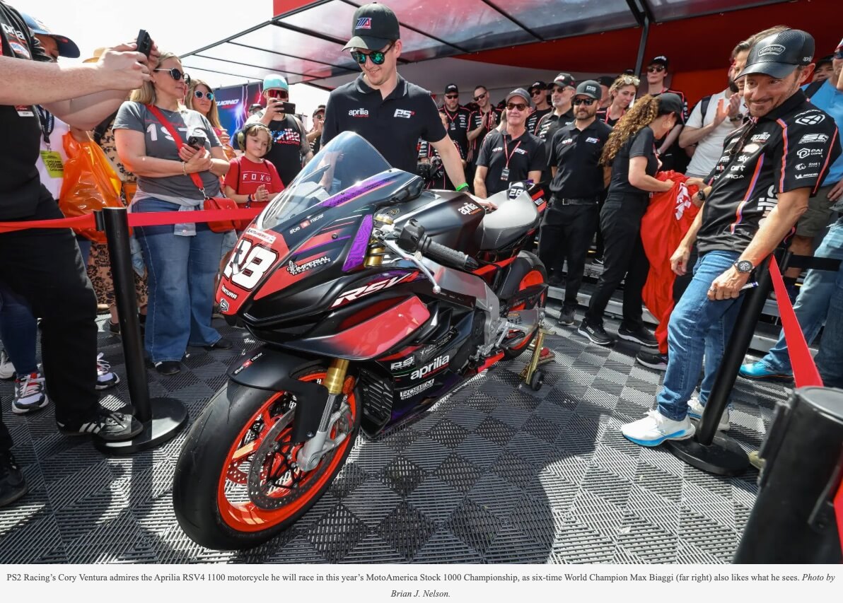 CORY VENTURA TO RACE THE APRILIA RSV4 1100 IN THE MOTOAMERICA 2025 STOCK 1000 SEASON